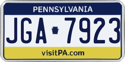 PA license plate JGA7923