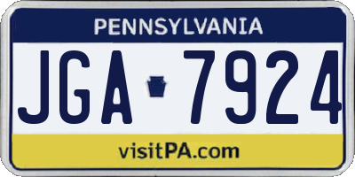 PA license plate JGA7924