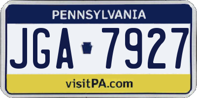 PA license plate JGA7927
