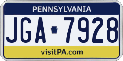 PA license plate JGA7928