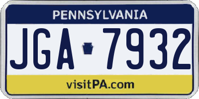 PA license plate JGA7932
