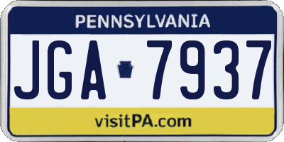 PA license plate JGA7937