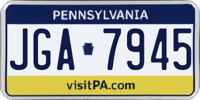 PA license plate JGA7945