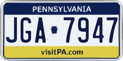 PA license plate JGA7947