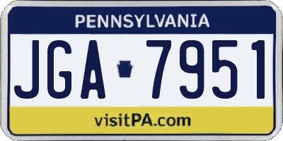 PA license plate JGA7951