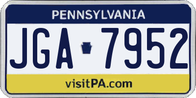 PA license plate JGA7952