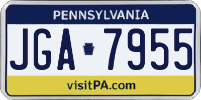 PA license plate JGA7955