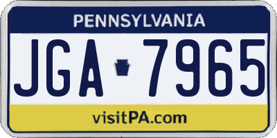 PA license plate JGA7965