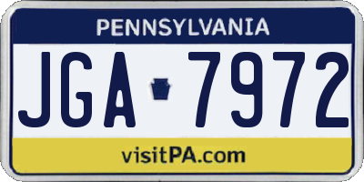 PA license plate JGA7972