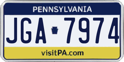 PA license plate JGA7974