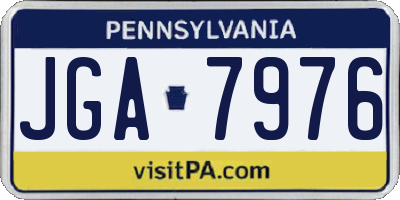 PA license plate JGA7976