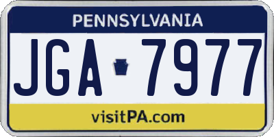 PA license plate JGA7977
