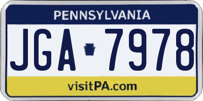 PA license plate JGA7978
