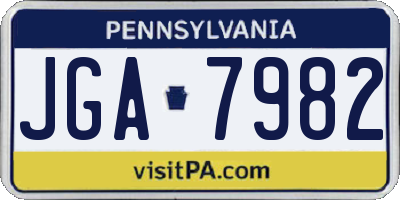 PA license plate JGA7982