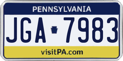 PA license plate JGA7983