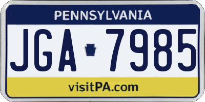 PA license plate JGA7985