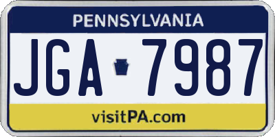 PA license plate JGA7987