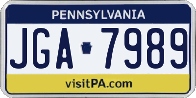 PA license plate JGA7989