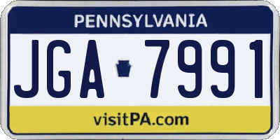 PA license plate JGA7991