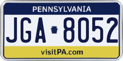 PA license plate JGA8052