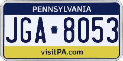 PA license plate JGA8053