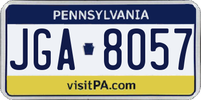 PA license plate JGA8057