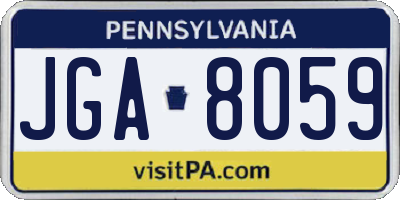 PA license plate JGA8059