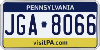 PA license plate JGA8066