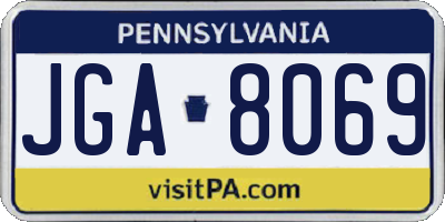 PA license plate JGA8069
