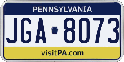 PA license plate JGA8073