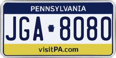 PA license plate JGA8080