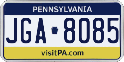 PA license plate JGA8085