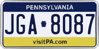 PA license plate JGA8087