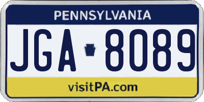 PA license plate JGA8089