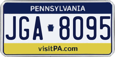 PA license plate JGA8095