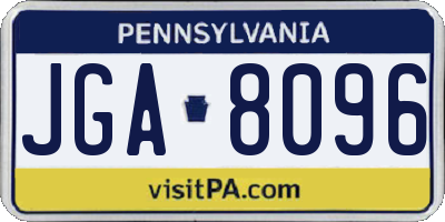 PA license plate JGA8096