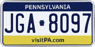 PA license plate JGA8097