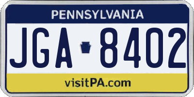 PA license plate JGA8402
