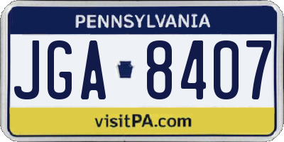 PA license plate JGA8407