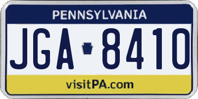 PA license plate JGA8410