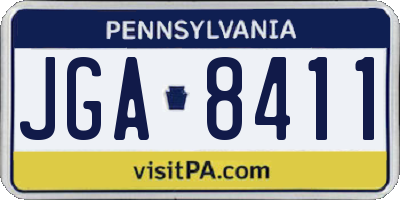 PA license plate JGA8411