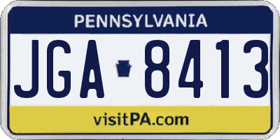 PA license plate JGA8413