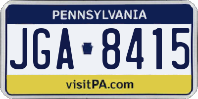 PA license plate JGA8415