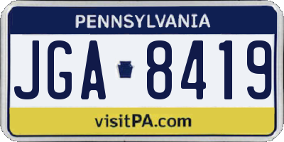 PA license plate JGA8419