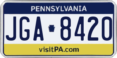PA license plate JGA8420