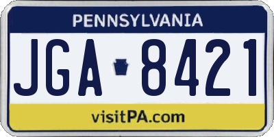 PA license plate JGA8421