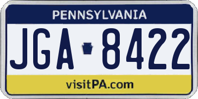 PA license plate JGA8422