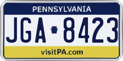 PA license plate JGA8423