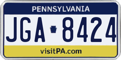 PA license plate JGA8424
