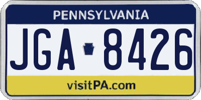 PA license plate JGA8426